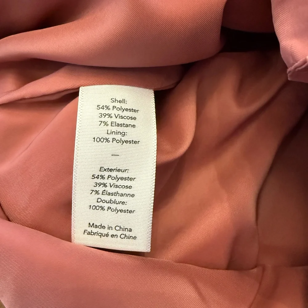 Elizabeth and James Melinda Dress Bodycon Strapless Coral Pink Rose Wedding Sz 4